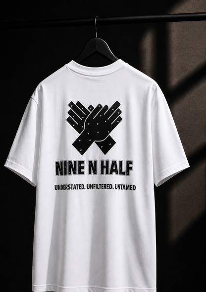     Back view of the Nine N Half Founders Collection Tee in white color