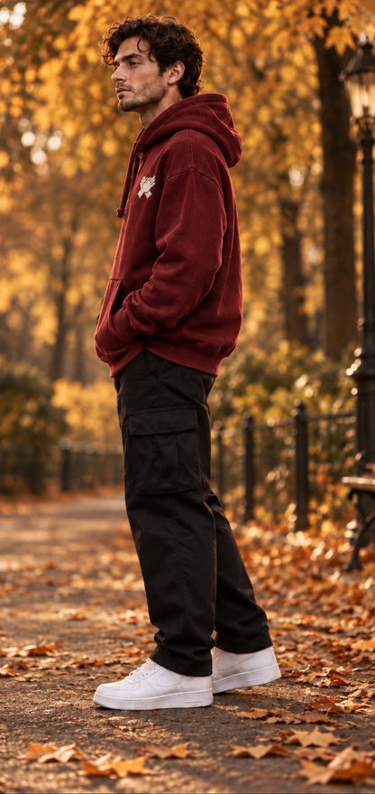 NINE N HALF® Signature Hoodie – Burgundy