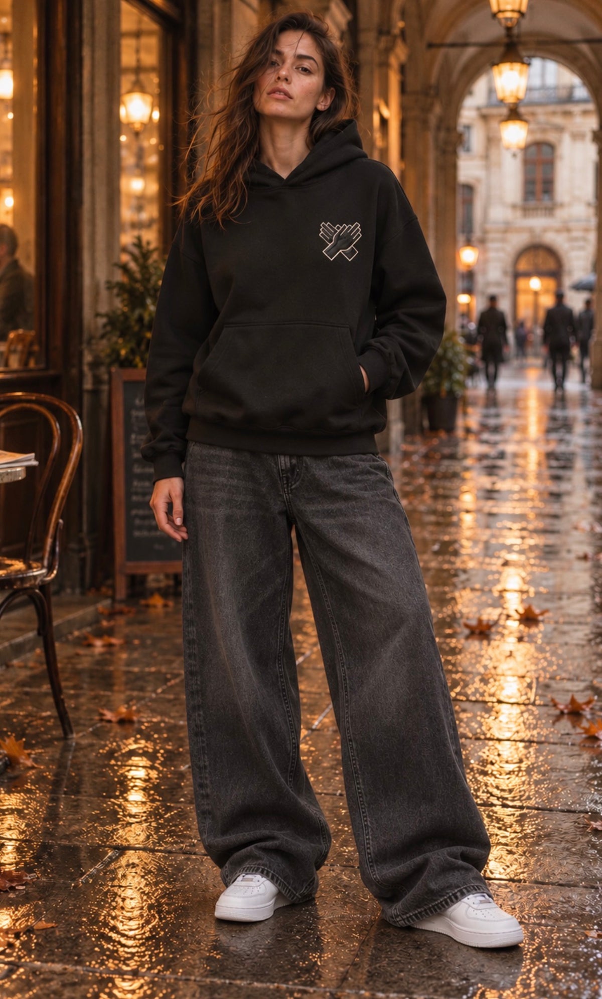     Women’s NINE N HALF black heavyweight hoodie – oversized streetwear fit