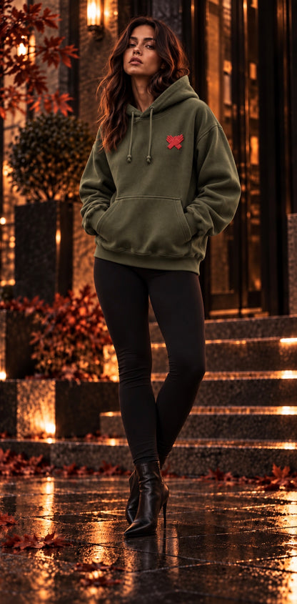 NINE N HALF® Signature Hoodie — Olive Green