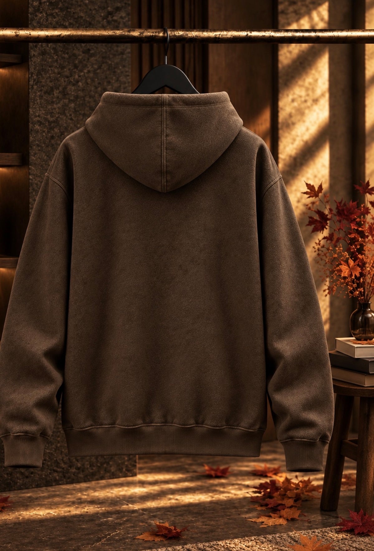     NINE N HALF brown heavyweight hoodie – back view