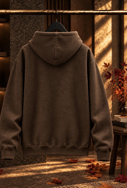     NINE N HALF brown heavyweight hoodie – back view