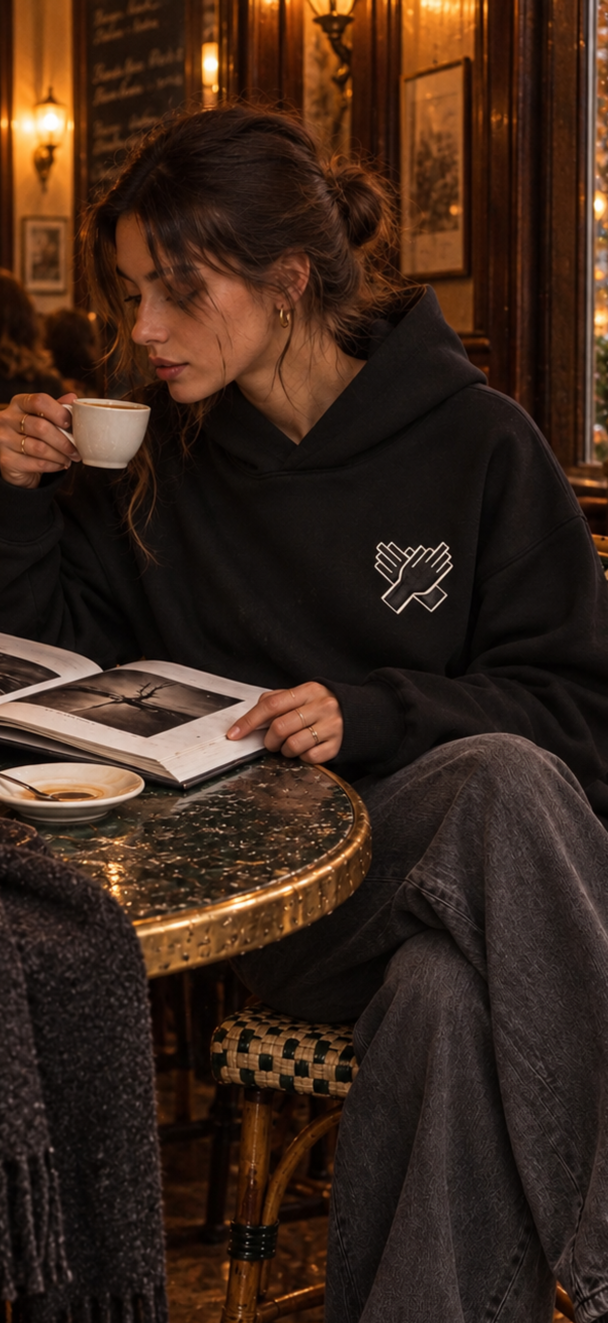     NINE N HALF black heavyweight hoodie – urban fall streetwear look