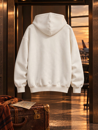     Back view of NINE N HALF white heavyweight hoodie