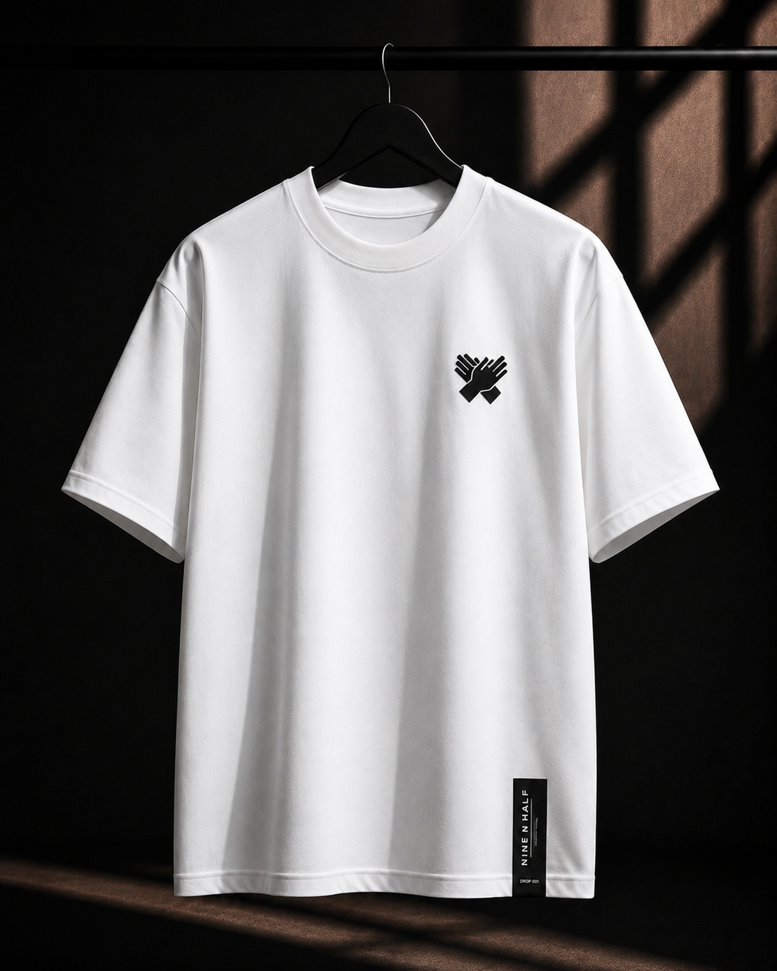     Front view of the Nine N Half Founders Collection Tee with detail patch