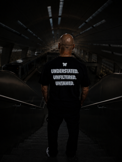     Close-up of the Nine N Half First Edition Tee In black color