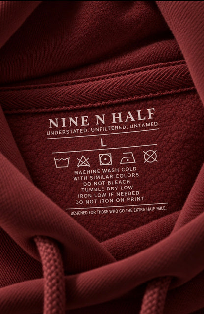 NINE N HALF® Signature Hoodie – Burgundy