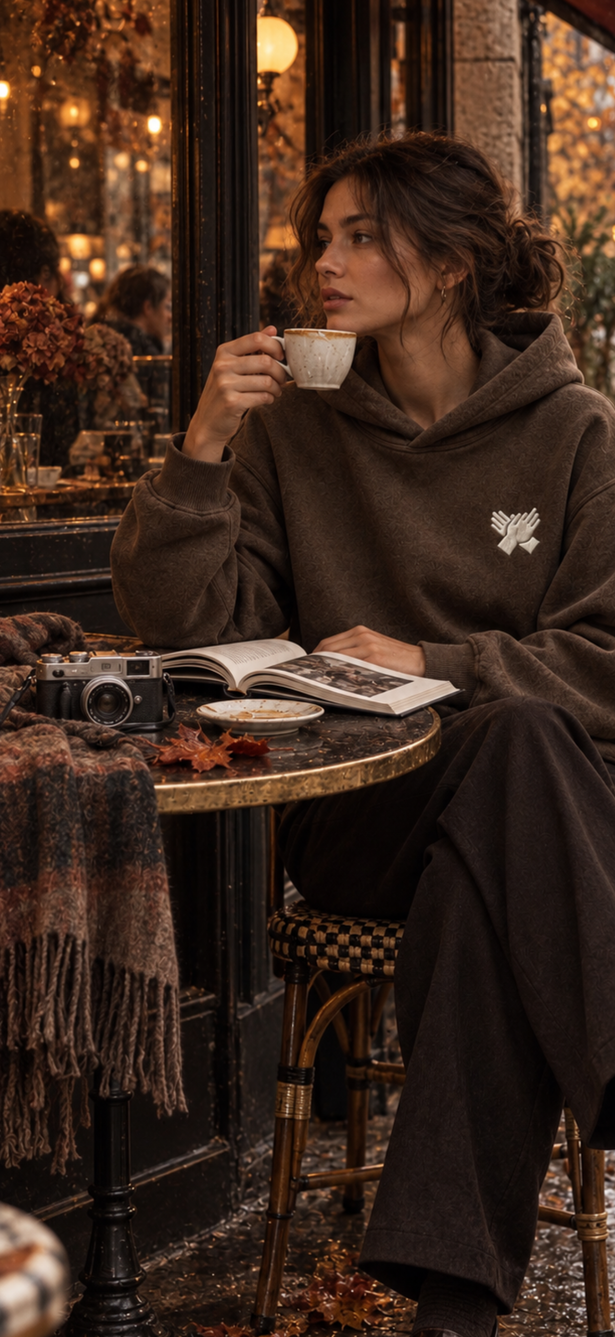 Unisex  brown NINE N HALF heavyweight hoodie – fall streetwear look