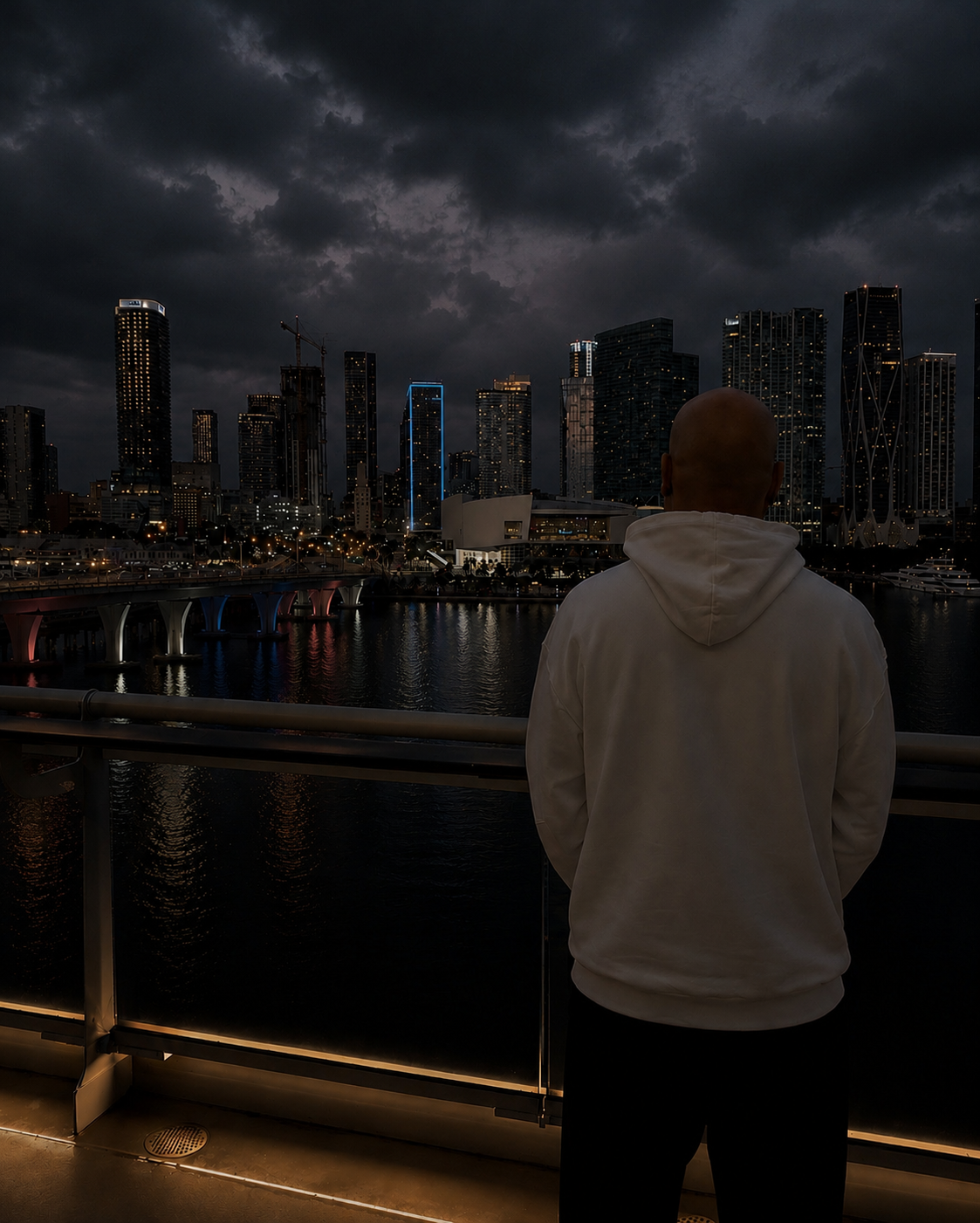     Back view of the Nine N Half Signature Collection Hoodie in white color