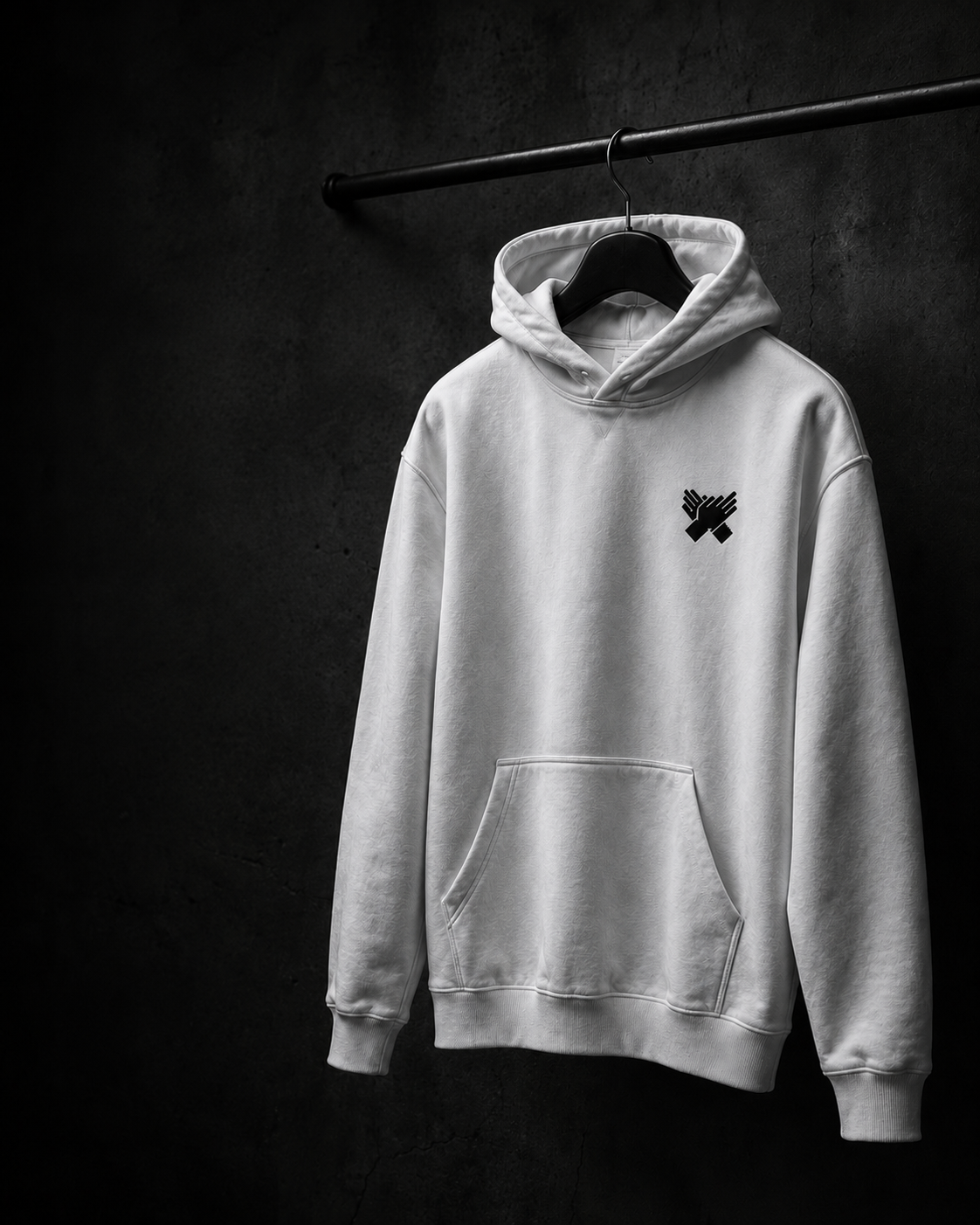     Nine N Half Founders Collection white hoodie  with black minimal logo