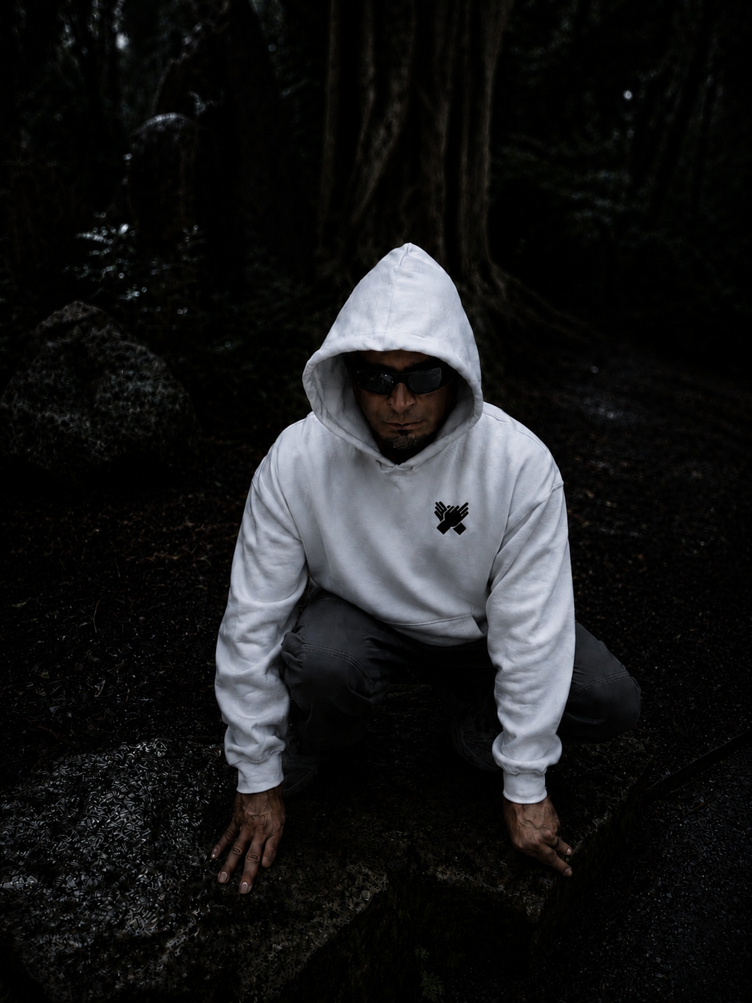     Front view of the Nine N Half Founders Collection Hoodie in white color